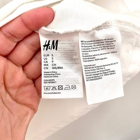 H&M x Mugler Women's Short Sleeve Knit Graphic White Tee Size S - Picture 4 of 6